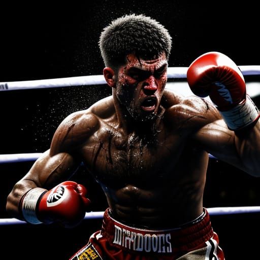 Intense Boxing Match in Gritty Realism