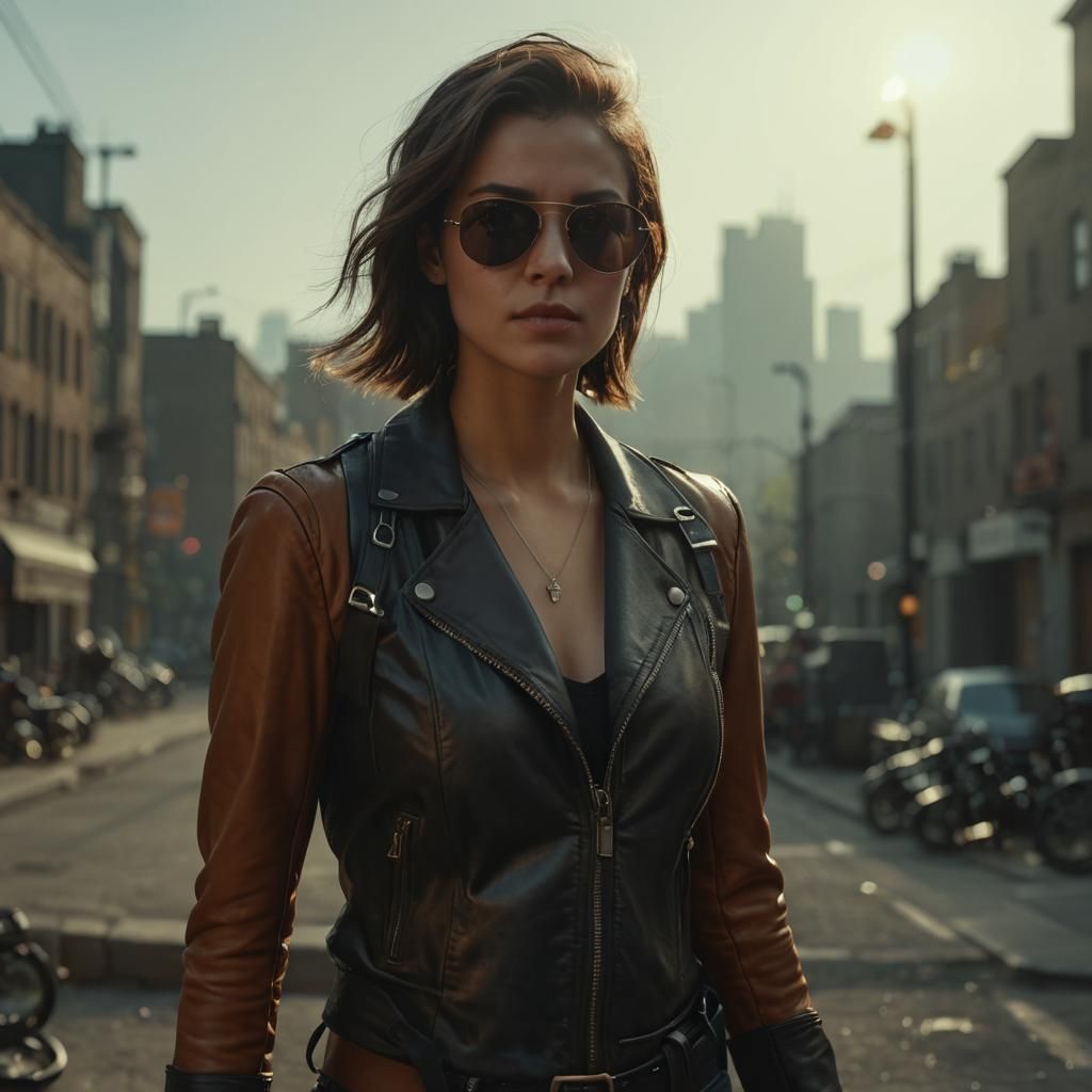 Woman in Aviator Sunglasses in Hyper-Realistic Portrait