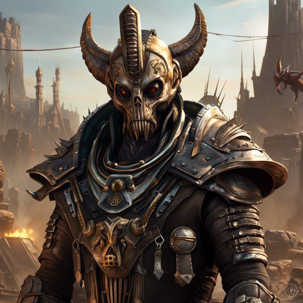 Mr.Mayhem , powerful mayor, post apocalypse,8k, intricate details, concept art, king of the wasteland alien races, inhum...