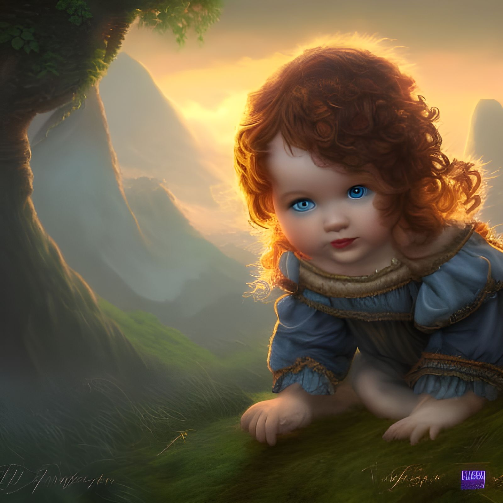 Merry Hobbit Infant: Detailed Matte Painting