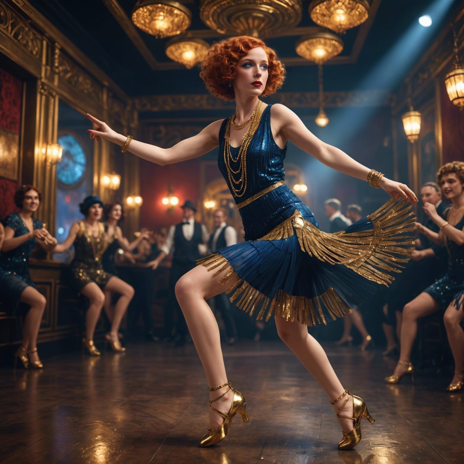 Flapper Dancing at a 1920s Dance Club