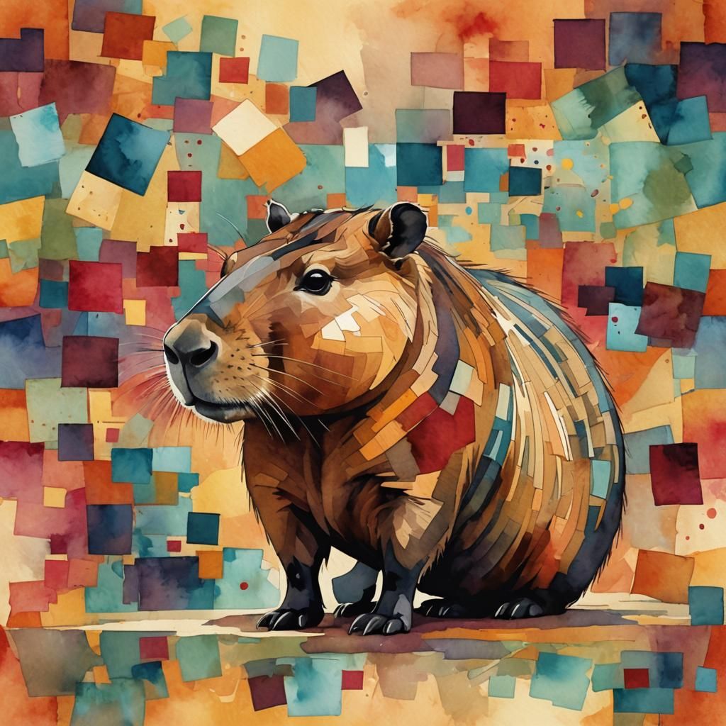 Semi cubist capybara.