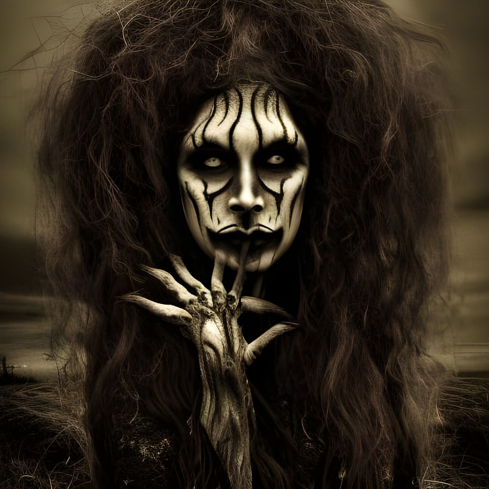 Creepy Samhain Figure in Dark Harvest Setting