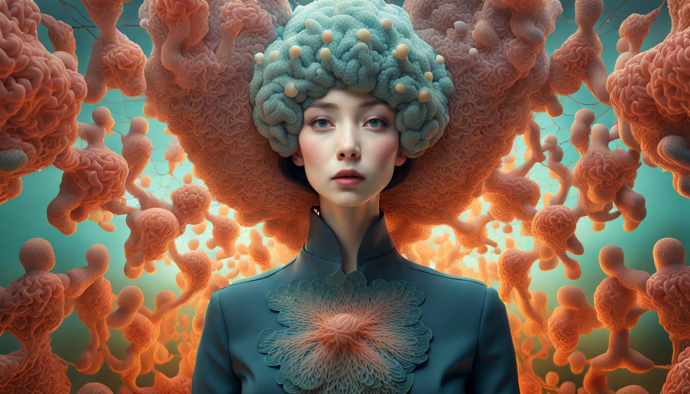 Surreal Brain Network in Warped Perspective