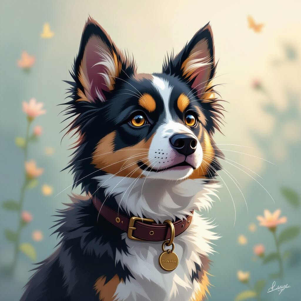 Dog-Cat Hybrid in Imaginative Fantasy Style