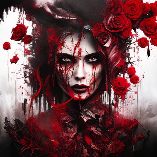 Nightmare Rose: A Horrorcore Ink Painting