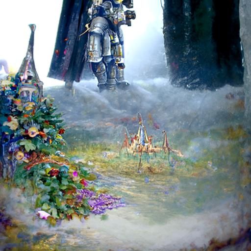 Lone Knight After Battle in Ethereal Fantasy Style