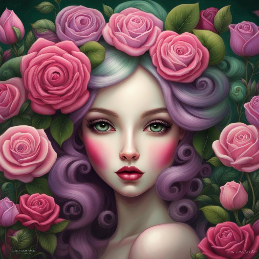 Beautiful Girl in Pastel Colors Digital Painting