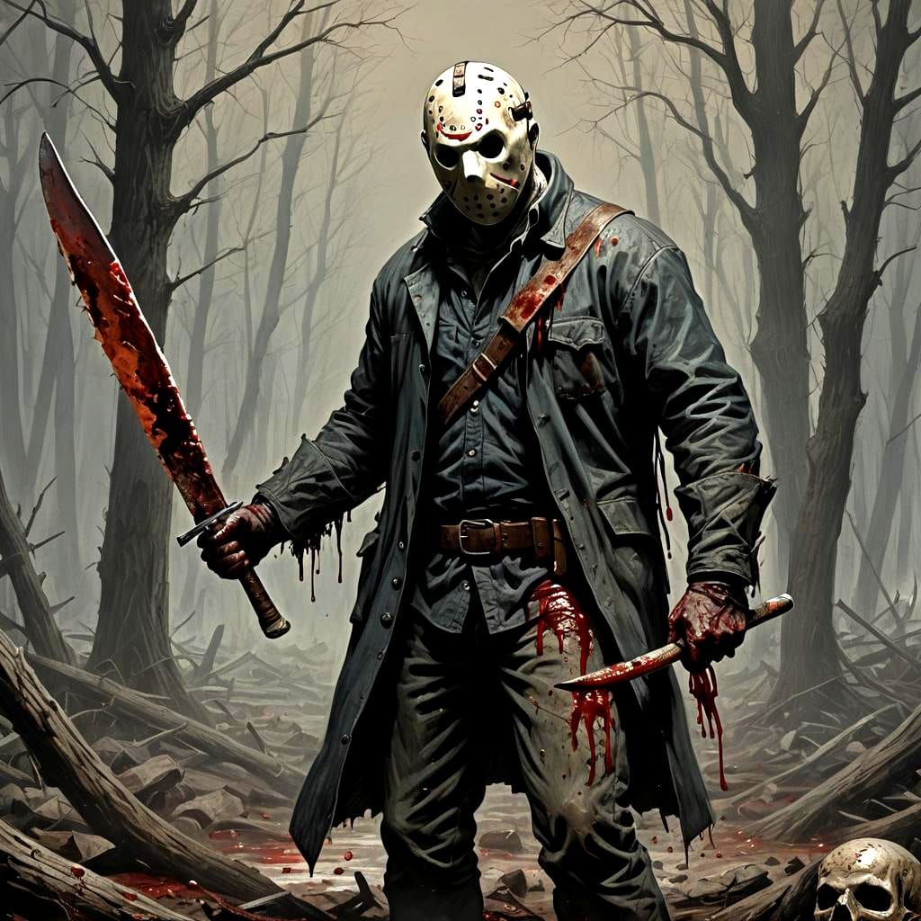 Jason Voorhees with Bloody Machete
