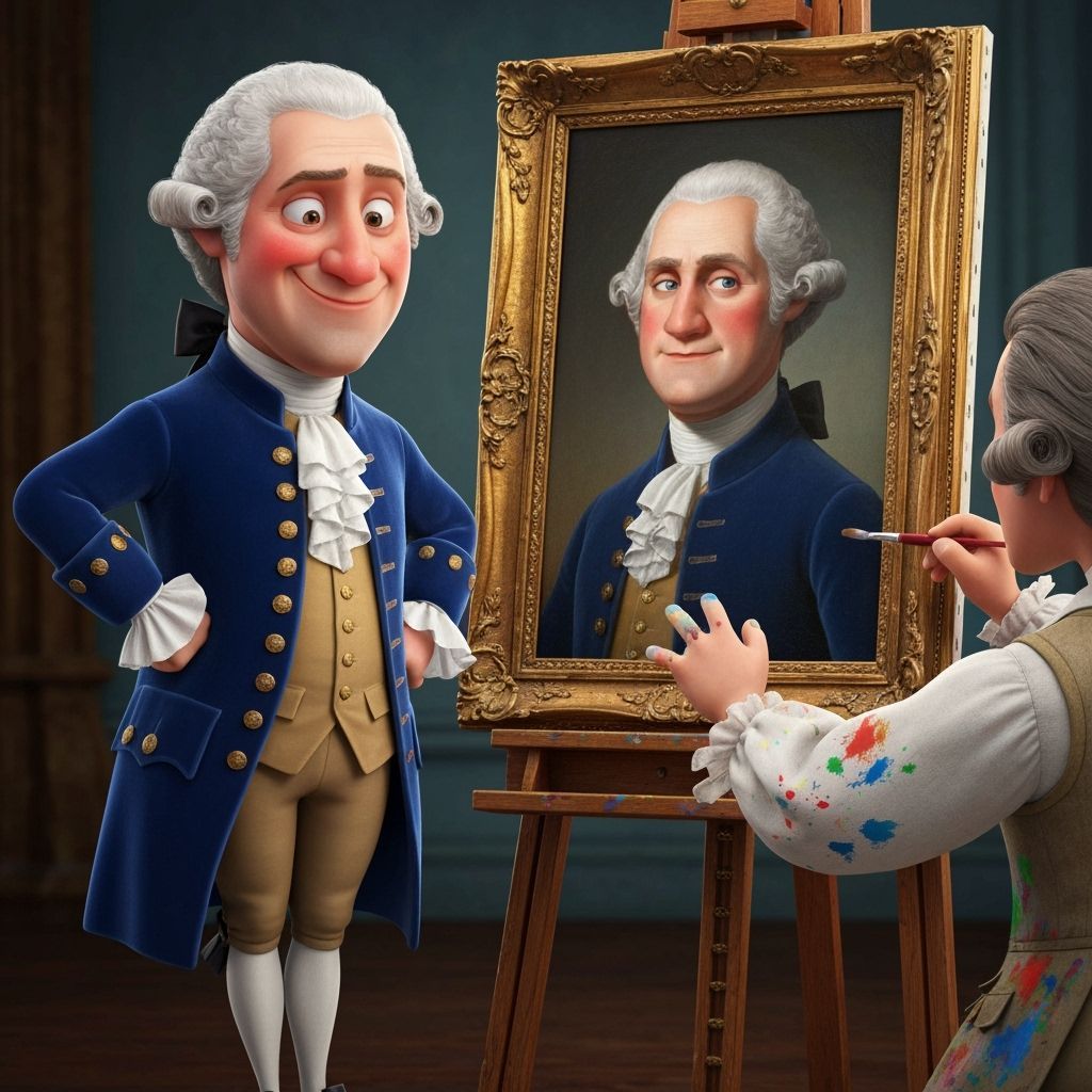 Comical George Washington Pixar Character Art