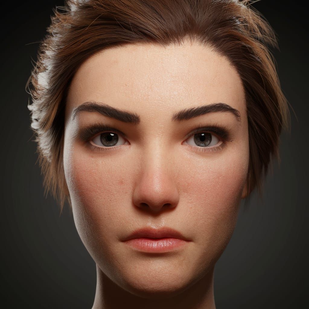 Surreal Portrait Study in Photorealistic Texture
