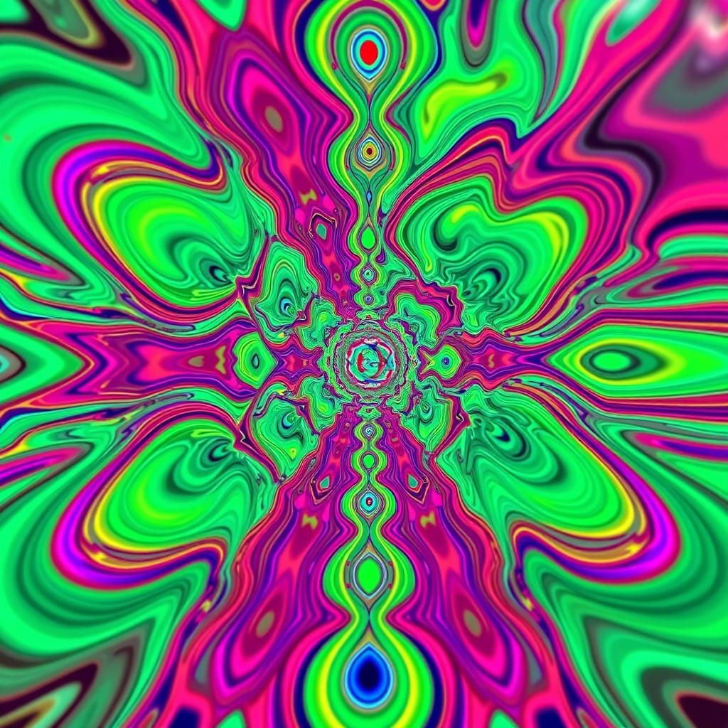 Vibrant Droste Illusion in Psychedelic Style
