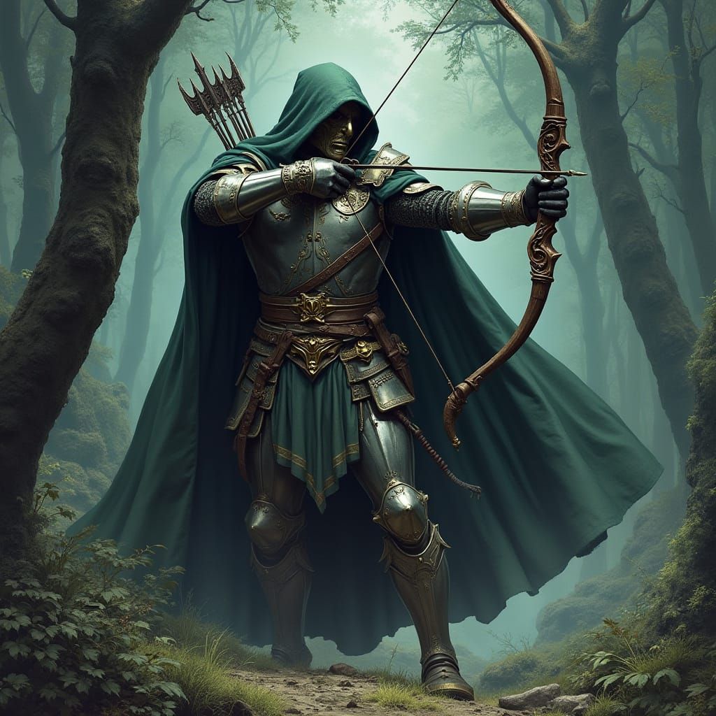 Cursed Paladin Archer in Dark Mystical Forest