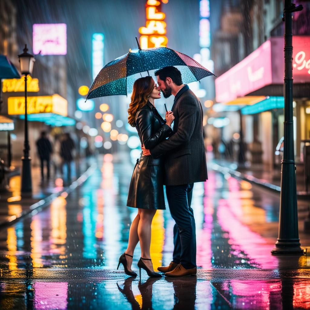 Rainy City Proposal in Cinematic Style