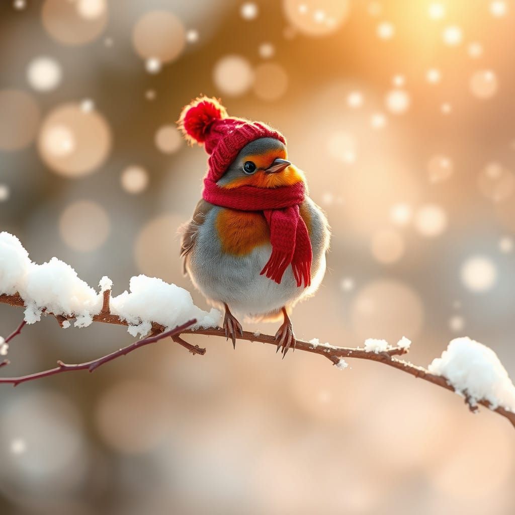 Vibrant Winter Robin in Scarlet Attire