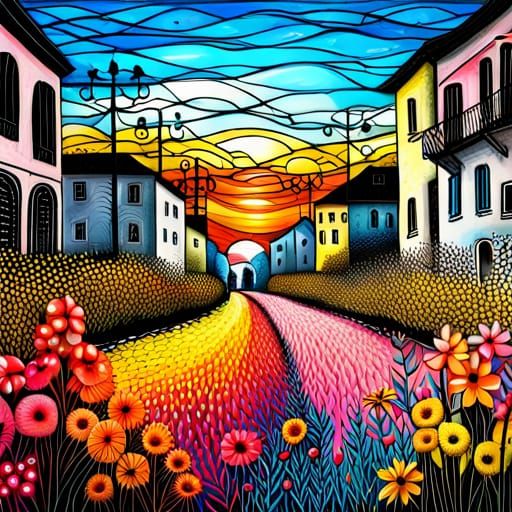 Fantasy Garden: Mixed Media Flowers in Digital Art