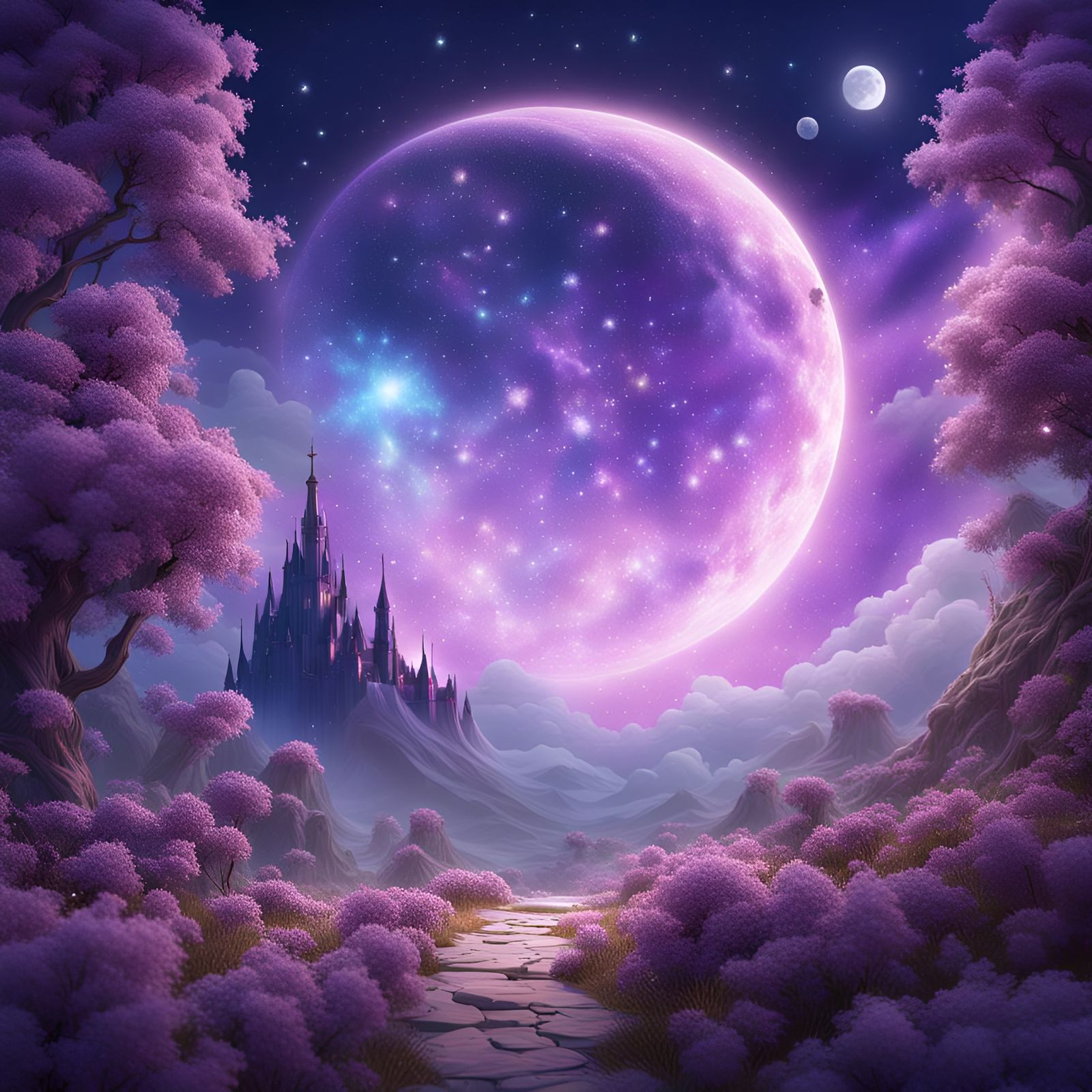 Shimmering Fairy Logo Amidst Stardust, Detailed Matte Painti...