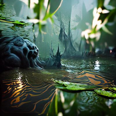 Menacing Jungle Swamp in Unreal Engine Style