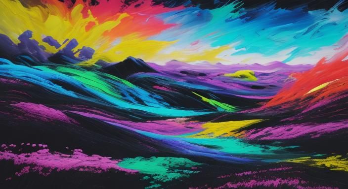 Expressionist Meadow Landscape with Impasto Strokes