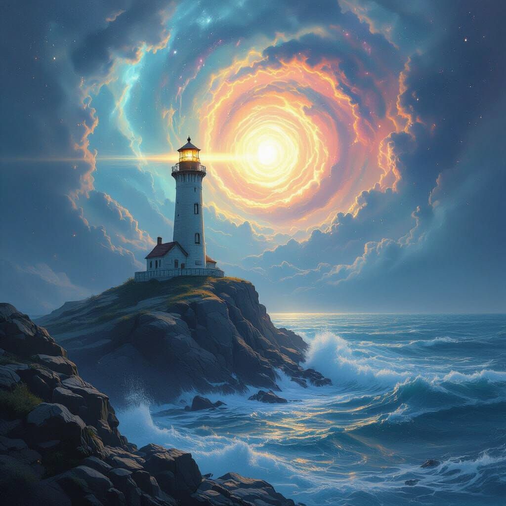 Cosmic Lighthouse Fantasy Concept Art