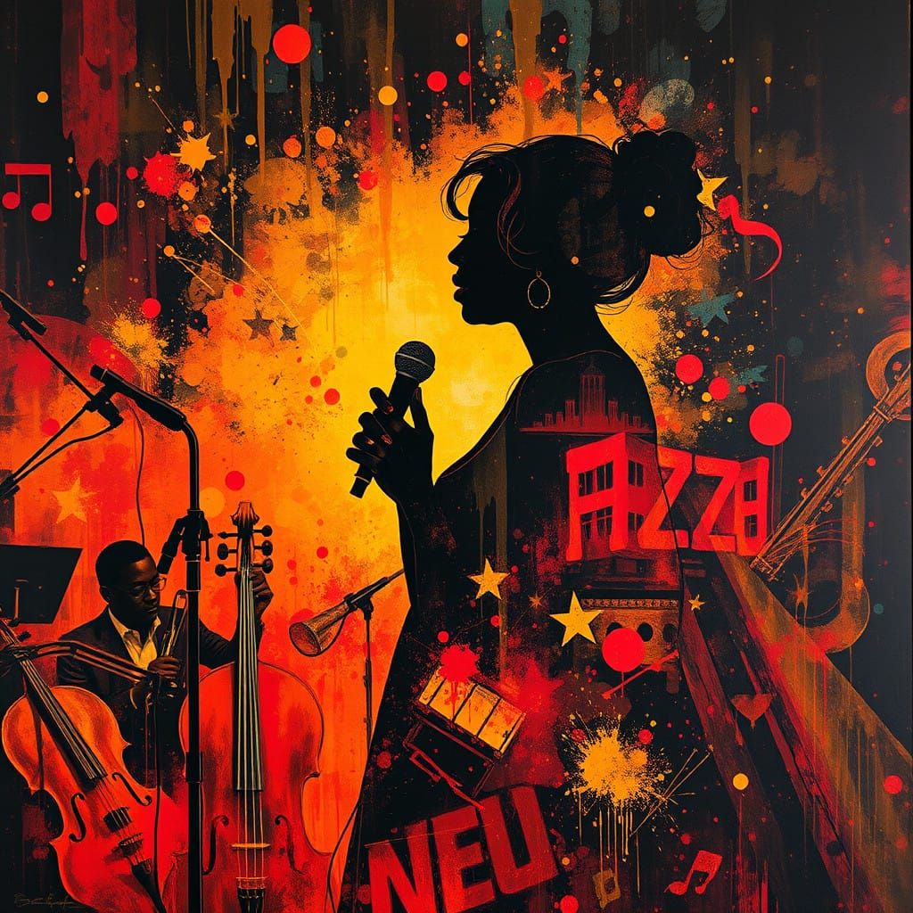 Jazz Diva in Vibrant Musical Atmosphere