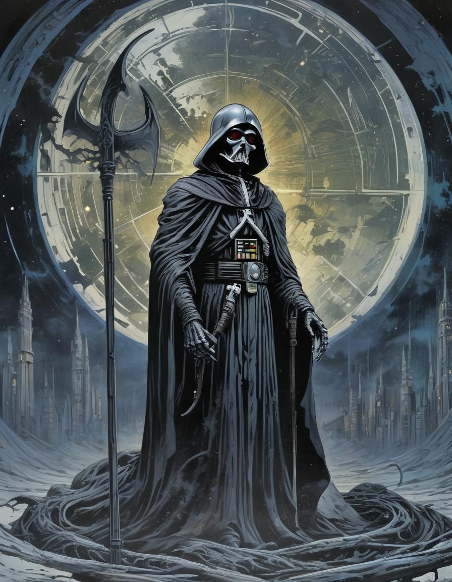Grim Reaper as Darth Vader in Ultra Detailed Portrait
