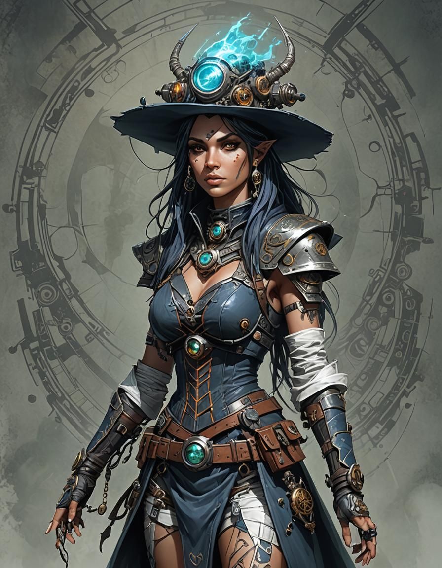 Biopunk Sorceress Digital Rendering