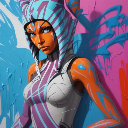 Crystalline Ahsoka Tano Graffiti Art
