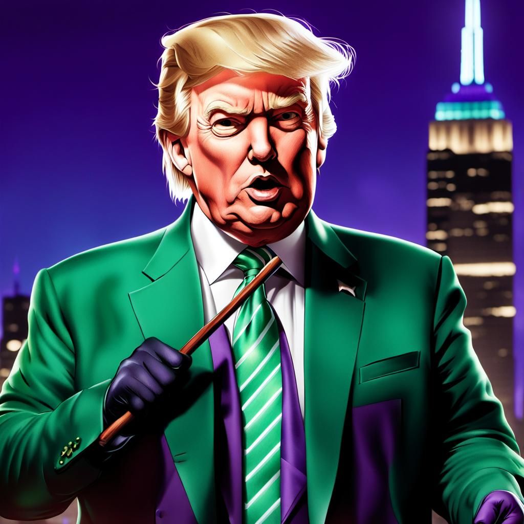 Trump as The Riddler in Comic Book Art