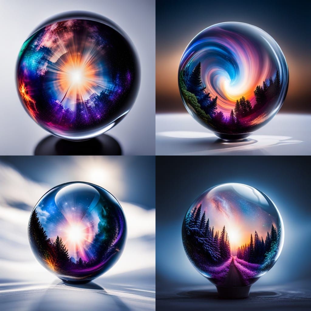Glass Orb Star Galaxy in Iridescent Gem Colors