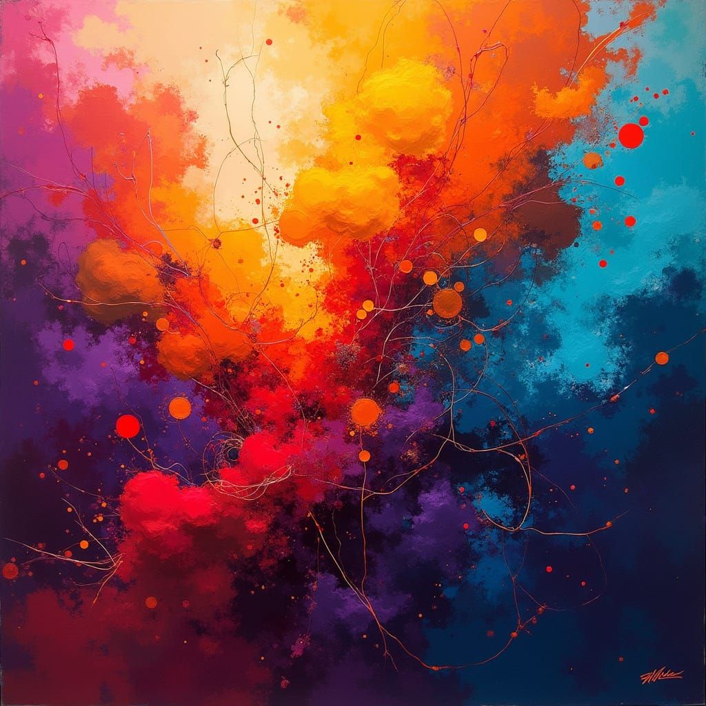 Vivid Abstract Color Explosion in Dynamic Composition