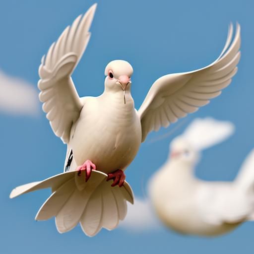 Dove in Flight: AI Generated Image
