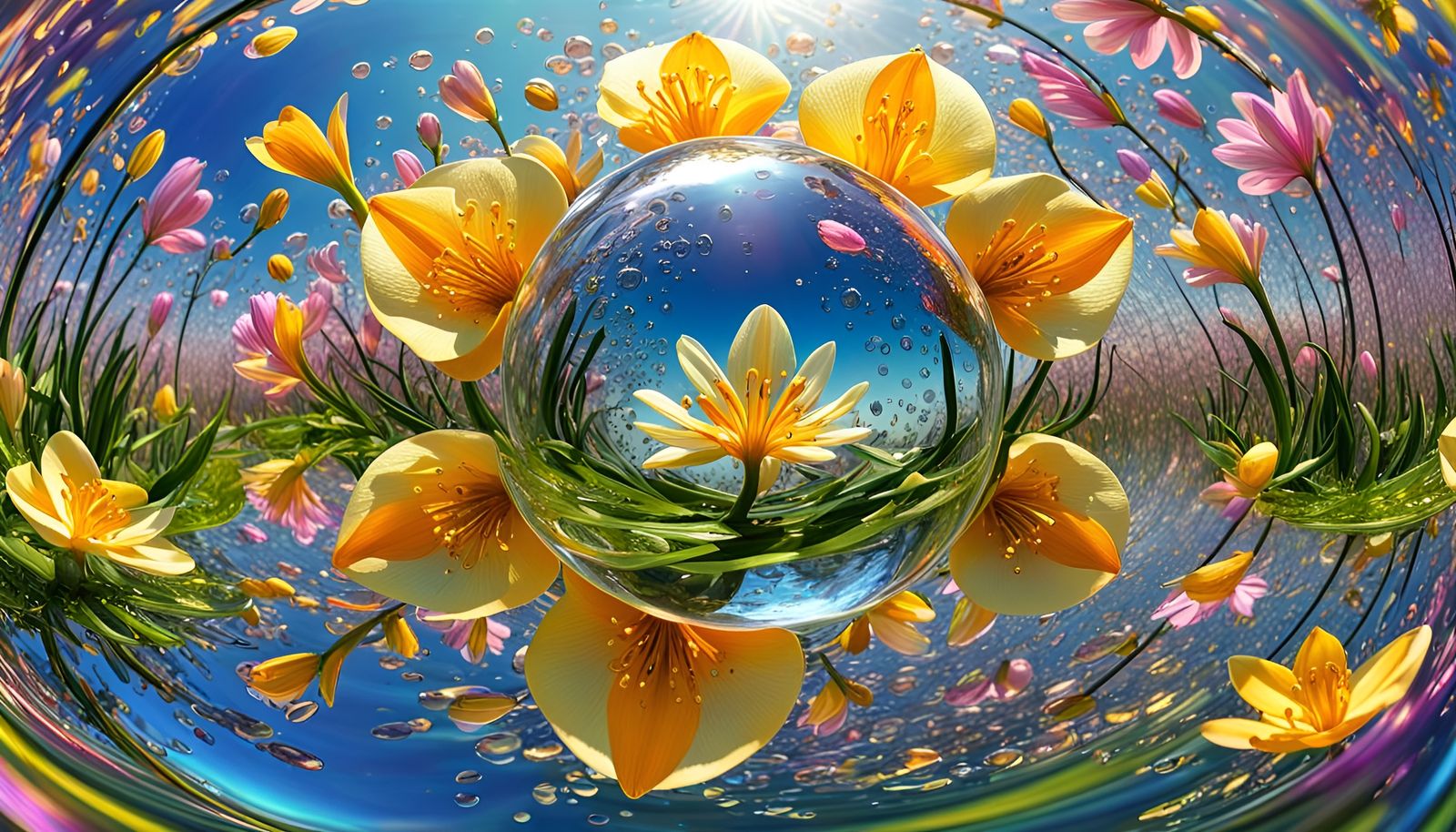 Psychedelic Springtime: Abstract Expression in Vibrant Color...