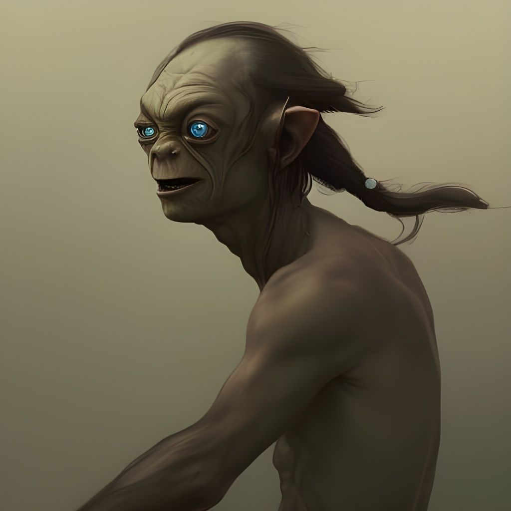 Gollum Portrait in Art Nouveau Style