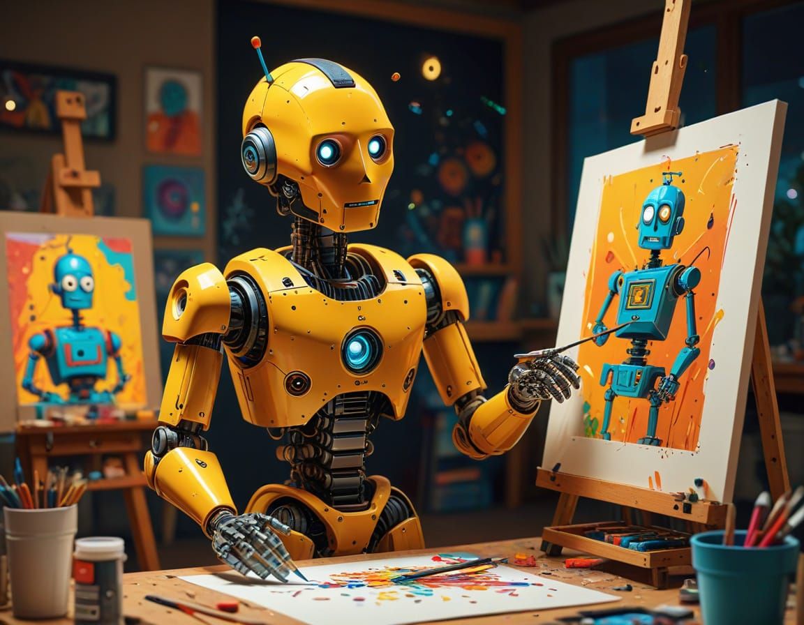 Robot Learns to Paint: 2D Cartoon Art