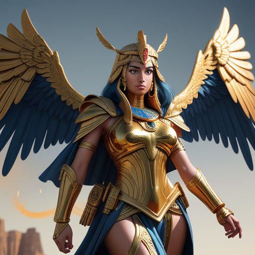 Athena in Cyberpunk Comic Book Artistic Style Wearing Golden...