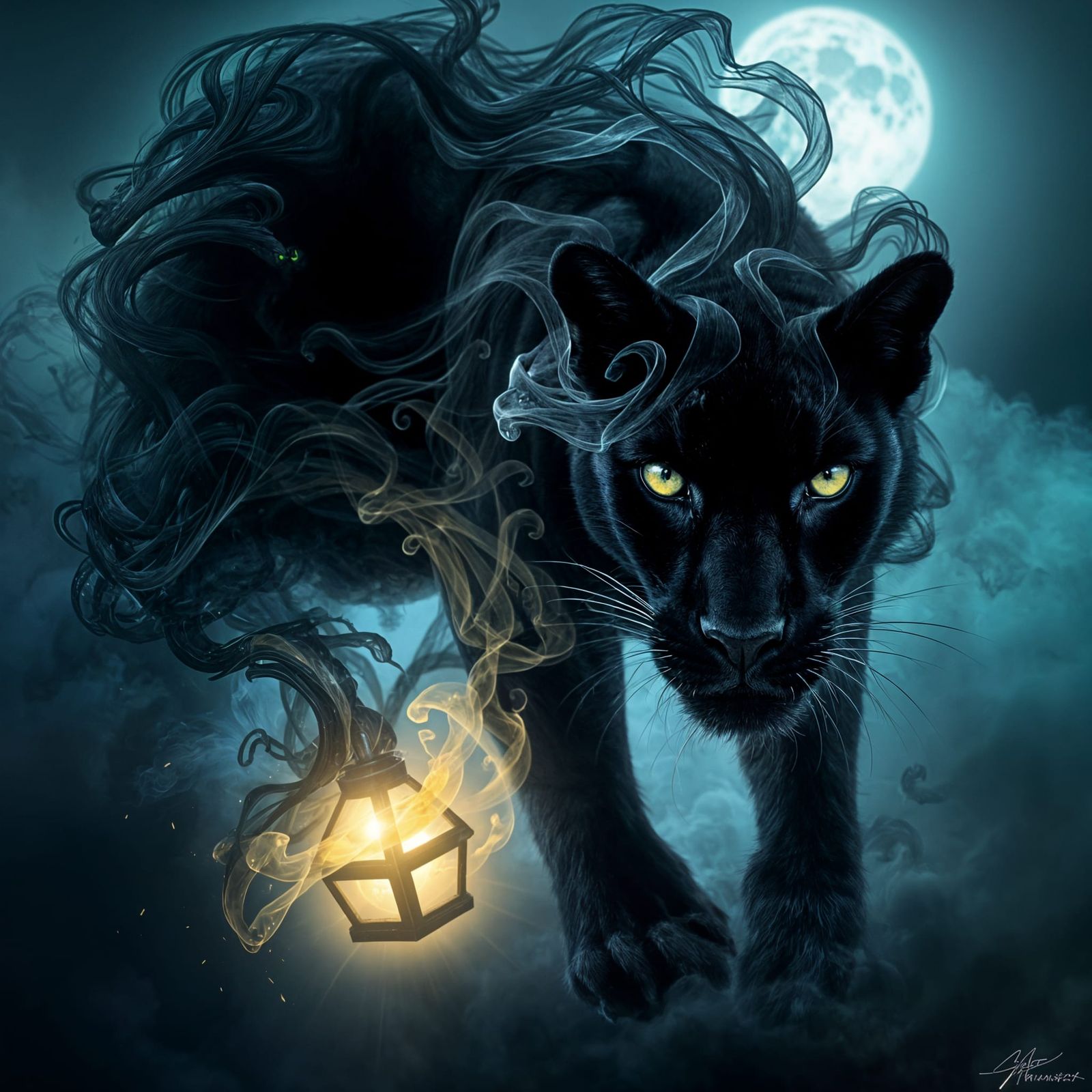 Mysterious Smoke Panther Silhouette