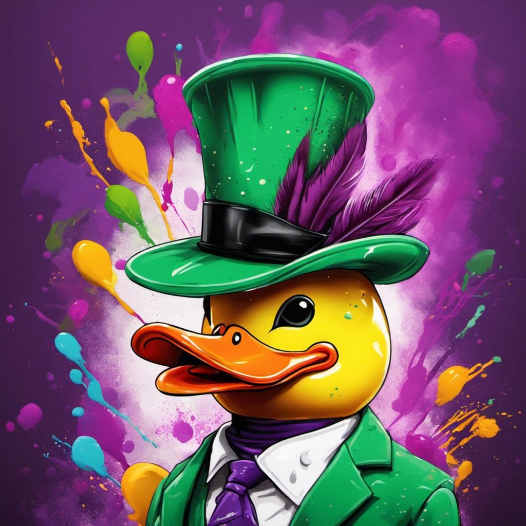 Rubber Ducky Pimp in Graffiti Splash Art
