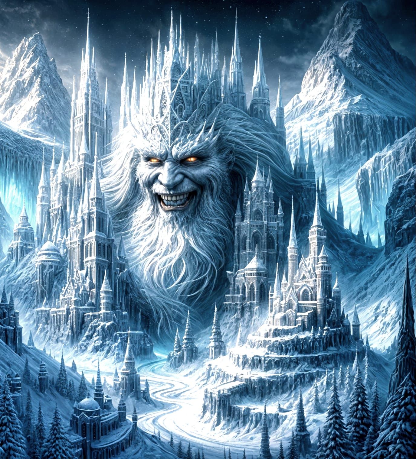 Ethereal Wizard Snow King Reigns Over Icy Realms