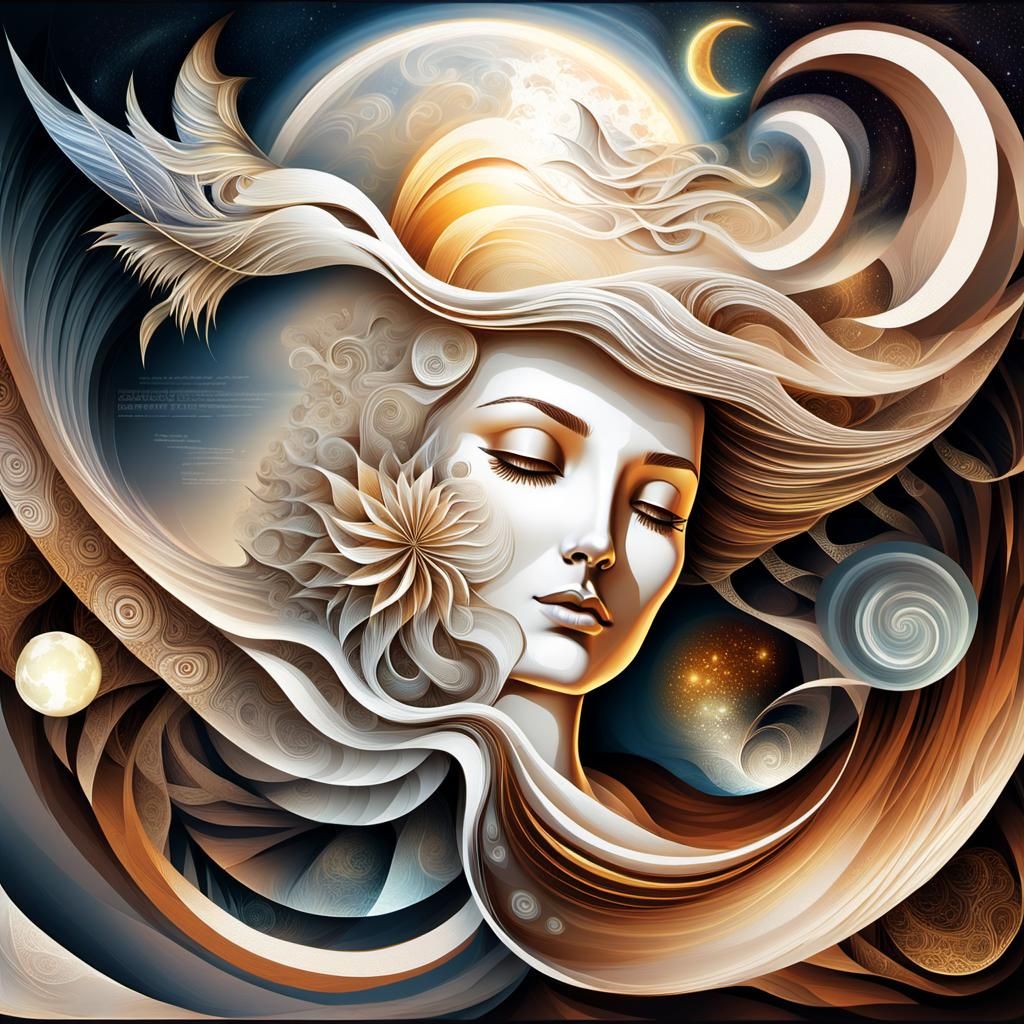 Saffron Dreamer - Fractal Beauty in Low-Poly Art