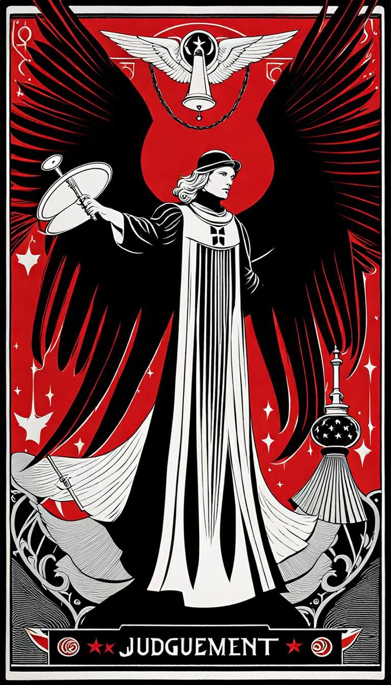 Judgement Tarot Card in Gothic Photorealism