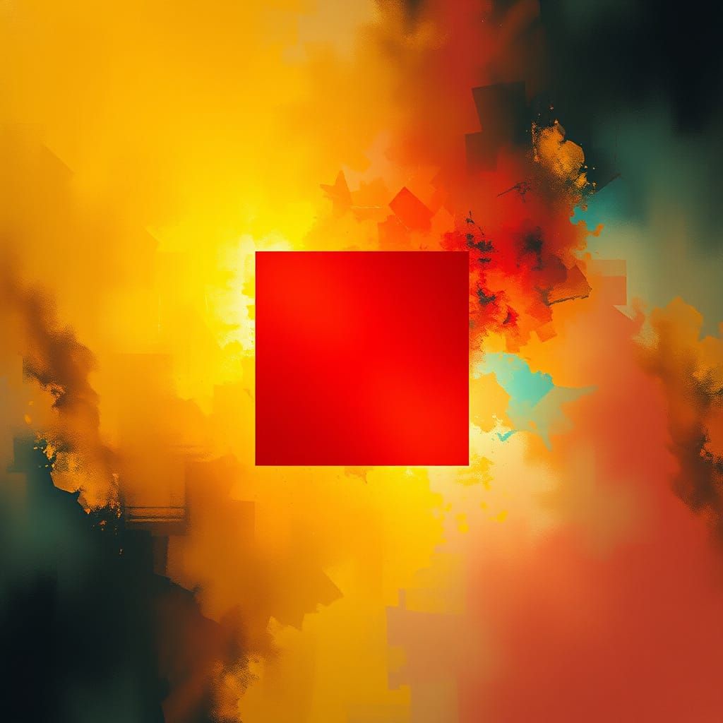 Cosmic Red Center in Vibrant Orb