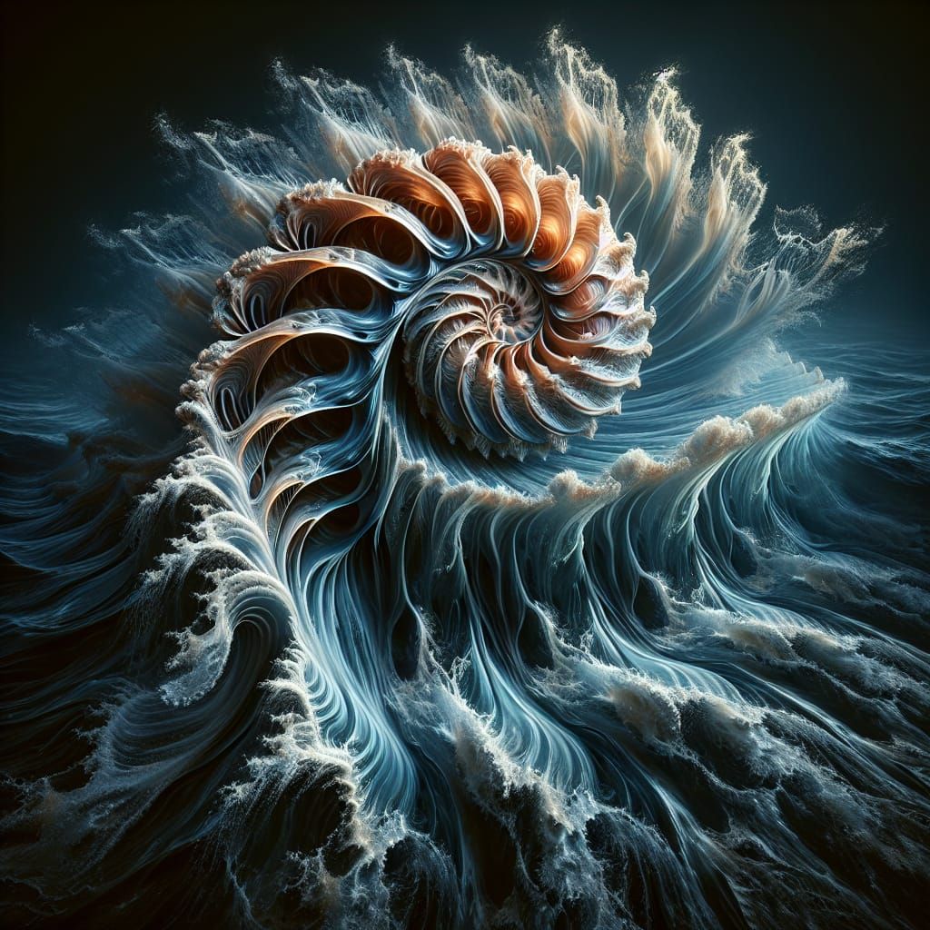 Nautilus Shell Radiates Mystical Ambiance in the Deep Sea