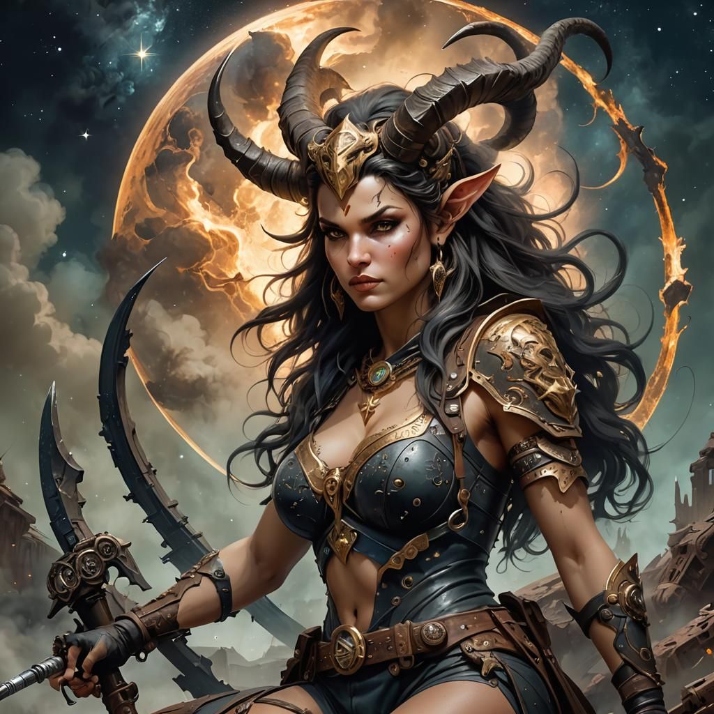 Post-Apocalyptic Capricorn Airbrush Painting