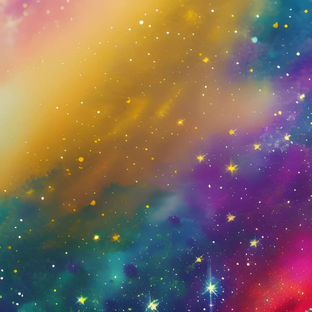 Dreamy Watercolor Painting with Glittering Light