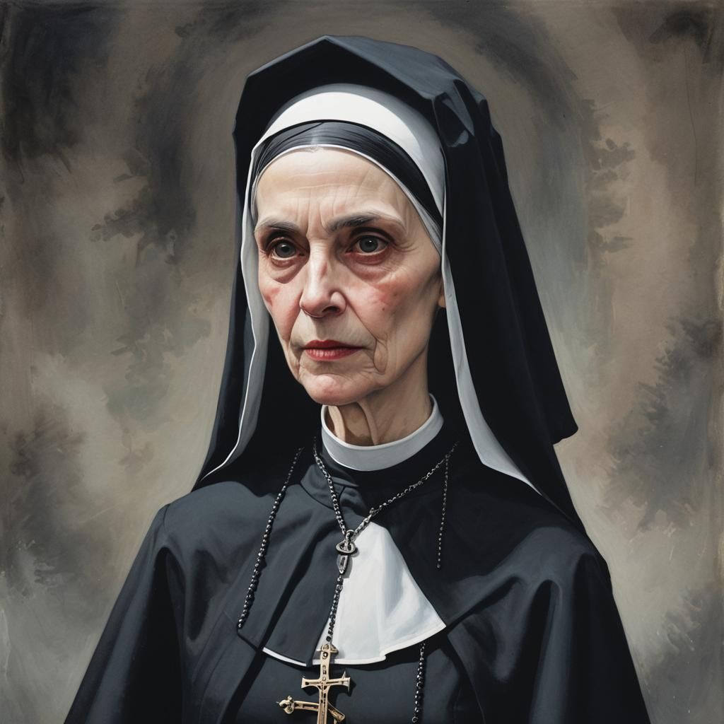 Gothic Catholic Nun: A Dark Religious Vision