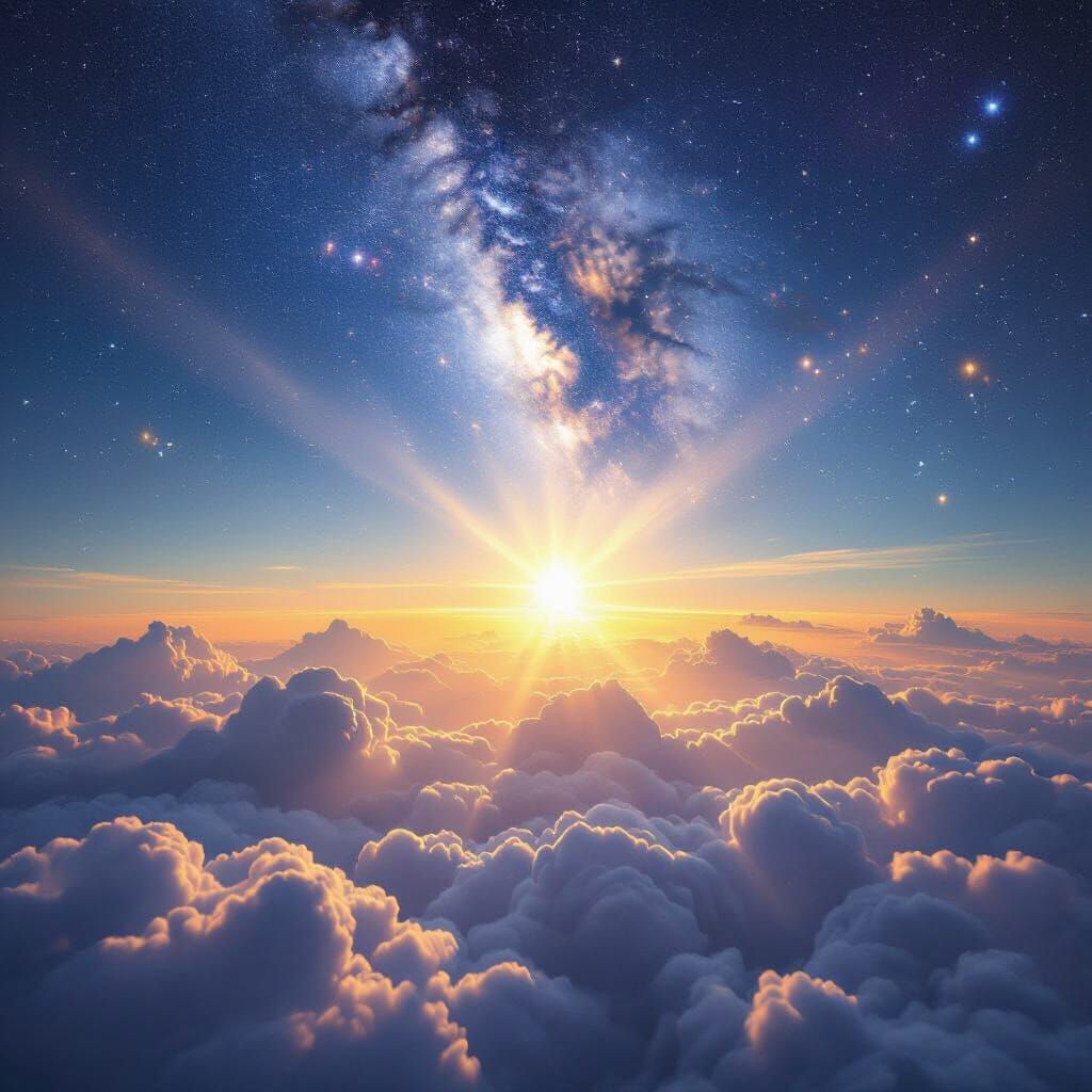 Flying Toward the Milky Way: Divine Sunshine