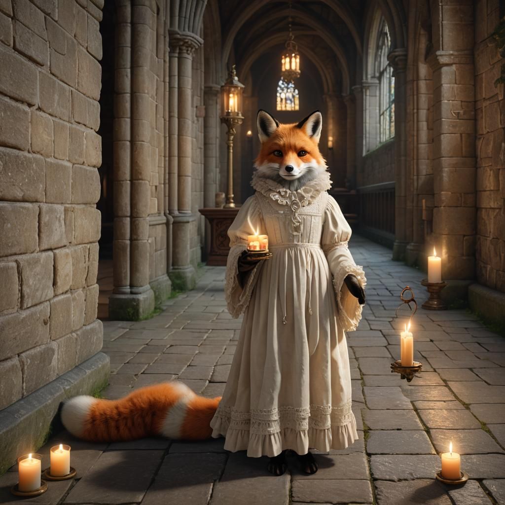 Red Fox Sees Ghost in Underhill Abbey