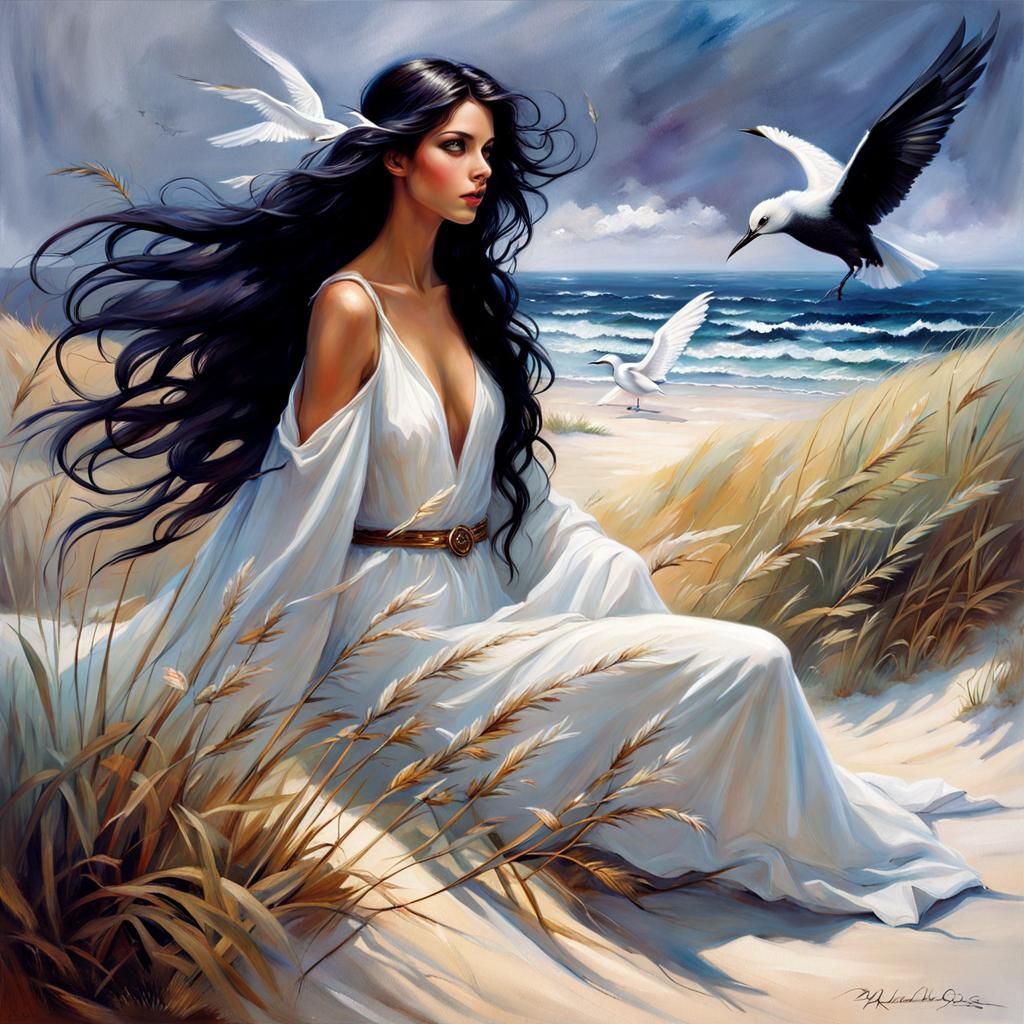 Ethereal Fairy in Dune Landscape: Splash Art