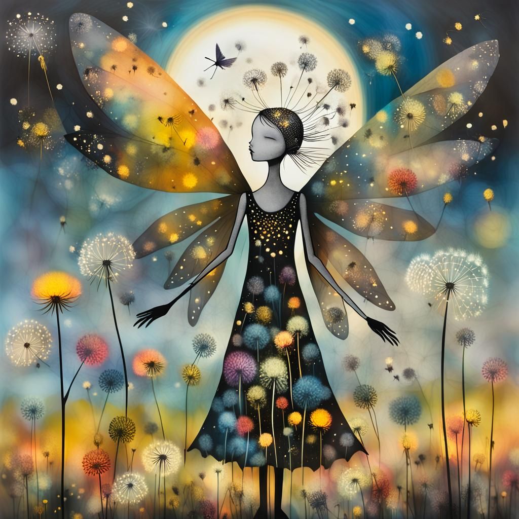 Winged Fairies Making Wishes in Surreal Dreamscape